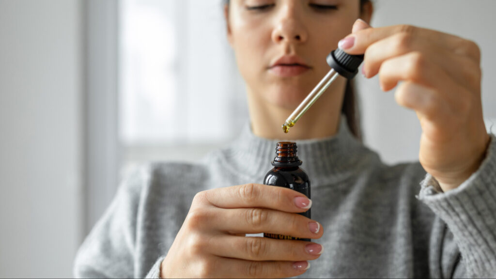 Cannabis morning routine with tincture from Hennep Provincetown MA dispensary